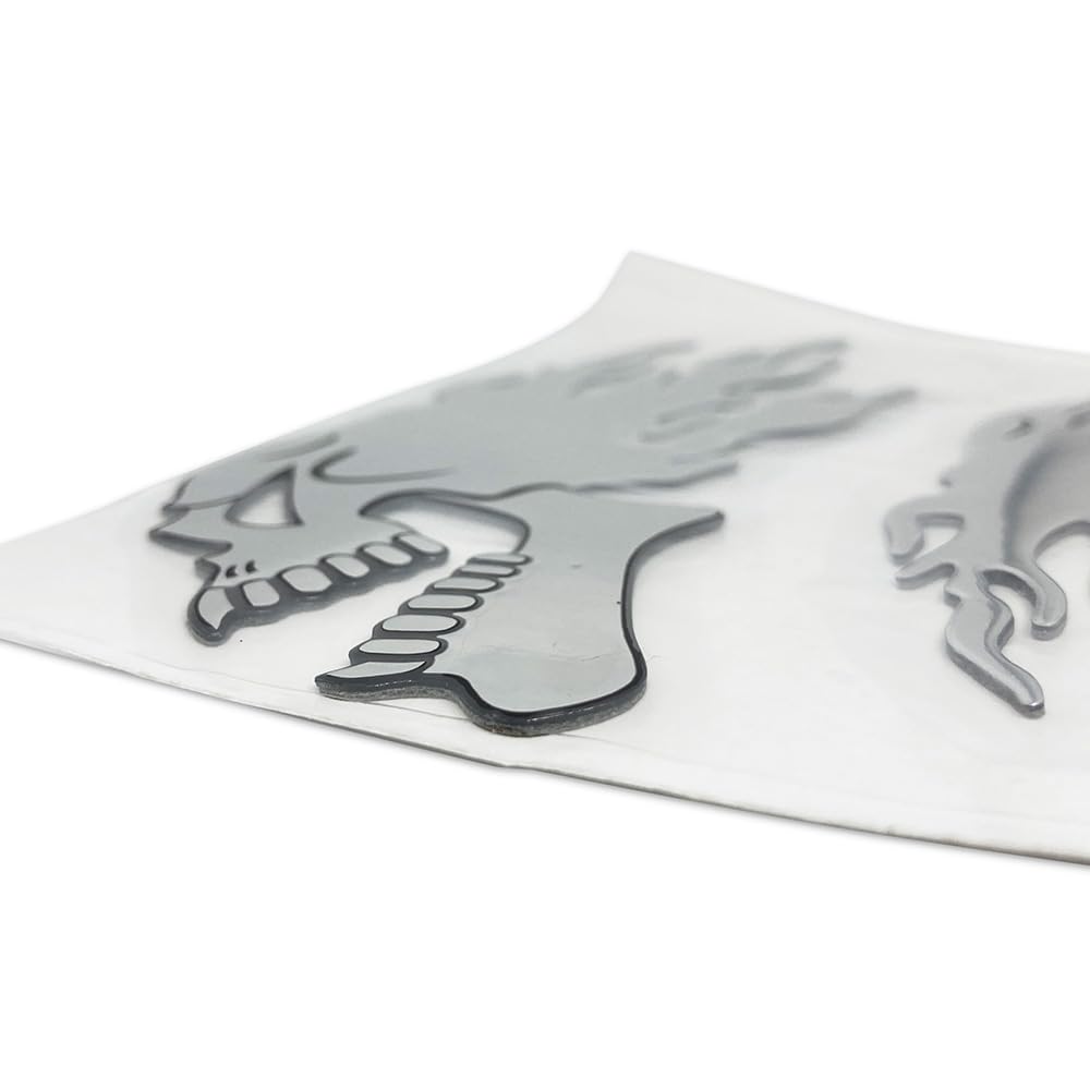 Amazon | スカル ドクロ クロームメッキ風 エンブレム 銀色 左右